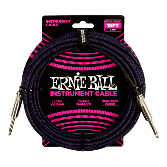 Ernie Ball 18' Braided Instrument Cable