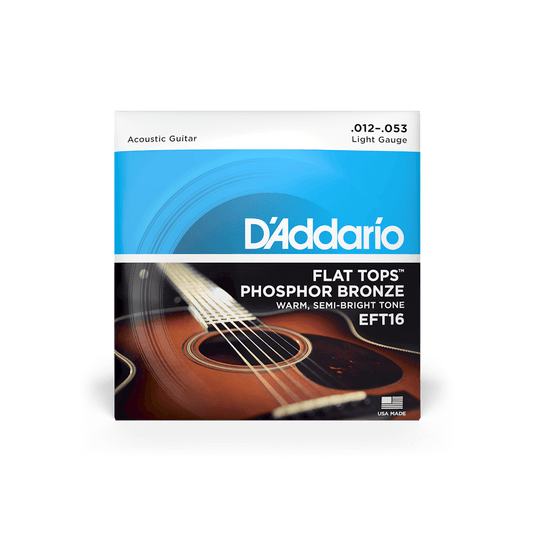 D'Addario Flat Top Phosphor Bronze Acoustic Guitar Strings
